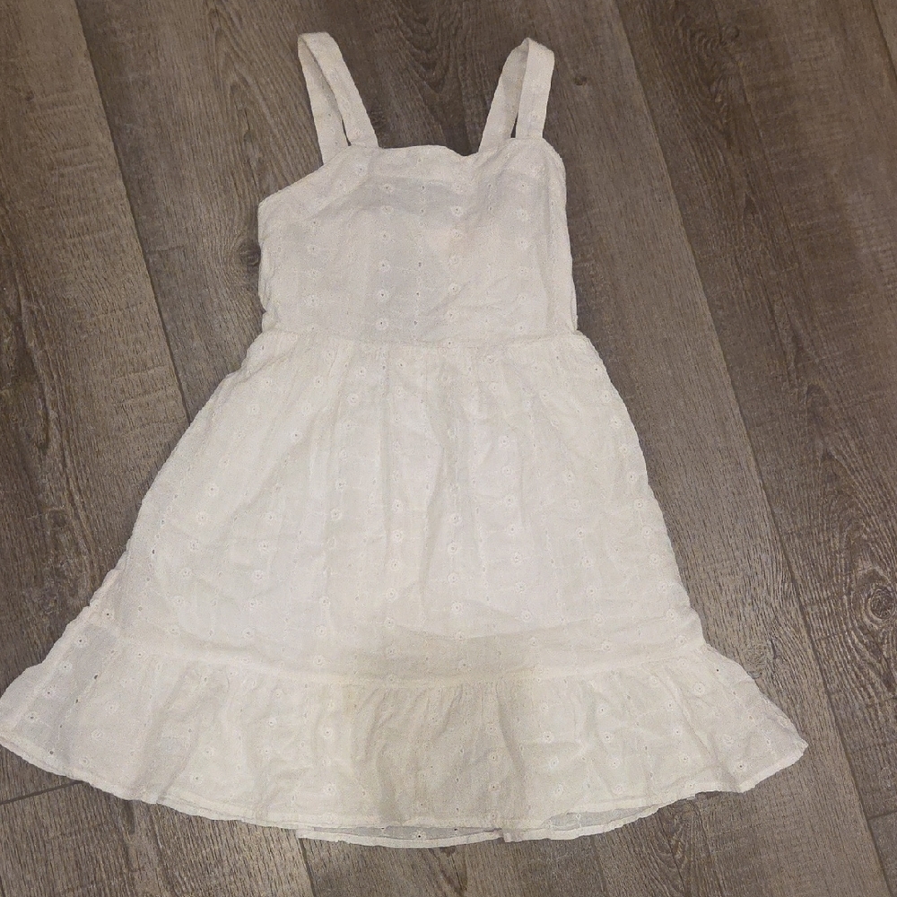 Charming White eyelet Kids Dress